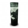 Vaso de Vidro Branco e Preto Fosco 31x10cm