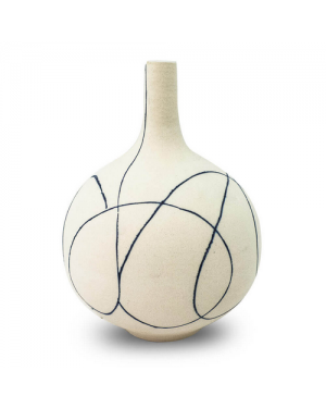 Vaso Decorativo Cerâmica Bege 20,5x15cm