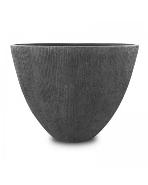 Vaso de Composto Mineral Cinza Oval 50x60x34cm - 224