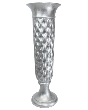 Vaso Decorativo Resina Cor Silver Taça 32x100,5cm - 789