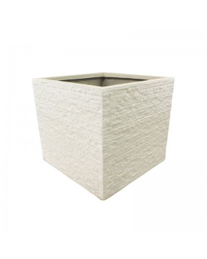 Vaso de Composto Mineral Branco Quadrado 50x45cm - 228