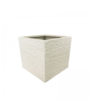 Vaso de Composto Mineral Branco Quadrado 30x27cm - 226